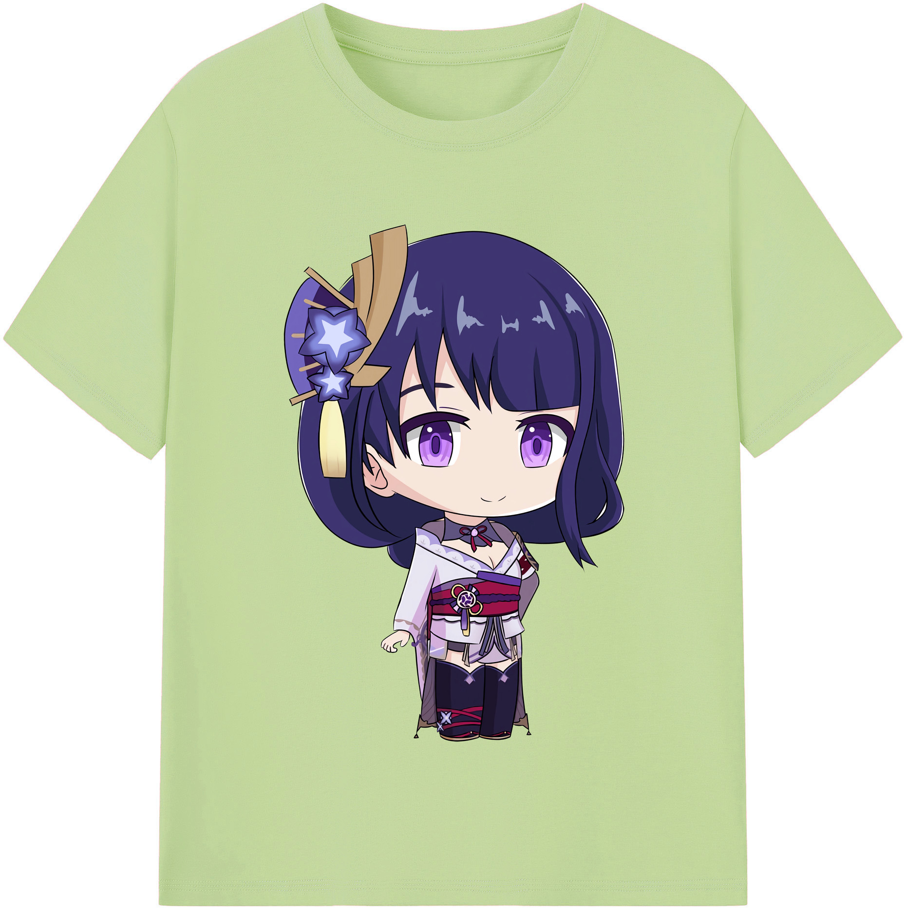げんし神 雷電将軍 らいでんしょうぐん genshin Raiden Shogun 綿100％半袖Tシャツ（フロントプリント）